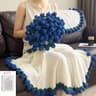 Handmade Crochet Rose Blanket Bouquet Gift Set With Gift Bag For Valentine And Birthday Surprise 9