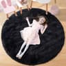 Ultra Soft Black Fluffy Round Rug For Bedroom And Living Room Comfort 9