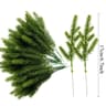 20PCS Artificial Pine Needle Branches Green Christmas DIY Garland Decor Stems 6