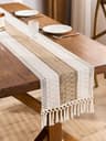 Boho Macrame Table Runner With Tassels For Farmhouse Dining  Home Decor 5