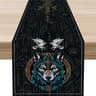 Norse Viking Raven Linen Table Runner With Tree Of Life Mythology Design 8