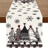 Retro Plaid Christmas Tree Table Runner  Cozy Holiday Dining Decor 9