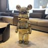 Luxury Gradient Mirror Bear Sculpture Modern Statement Decor 8