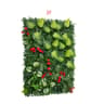 Artificial Grass Wall Panel With Flowers For Indoor Greenery Backdrop And Privacy Decor 8