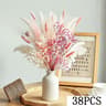 Pink White Dried Flower Pampas Bouquet  Boho Wedding Centerpiece Decor 8