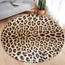 Leopard Print Round Flannel Area Rug Soft Decorative Carpet For Living Room Bedroom 8