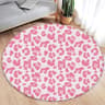 Leopard Print Round Flannel Area Rug Soft Decorative Carpet For Living Room Bedroom 10