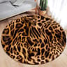 Leopard Print Round Flannel Area Rug Soft Decorative Carpet For Living Room Bedroom 12