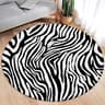 Leopard Print Round Flannel Area Rug Soft Decorative Carpet For Living Room Bedroom 14