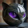 Luxury Black Cat Marble Texture Sculpture Resin Head Decor For Modern Interiors 10