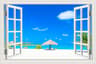 OceanView 3D Window Wall Sticker Beach Scene Vinyl Decor 15