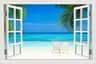 OceanView 3D Window Wall Sticker Beach Scene Vinyl Decor 18