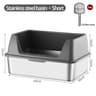 Large Stainless Steel Cat Litter Box With Lid  Scoop  High Side Leakproof Non Stick Litter Tray 6