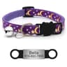 Personalized Reflective Star  Moon Cat Collar With Engraved ID Nameplate And Bell 11