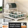 Adjustable Stainless Steel Dish Drying Rack With Cutting Board And Bowl Organizer 8