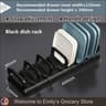 Adjustable Retractable UnderCabinet Dish Rack  Expandable Bowl  Plate Storage Organizer Shelf 9