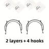 Wall Mounted Towel Rack With Hooks  NoDrill MultiLayer Bathroom Organizer  Decorative Storage Shelf 7