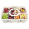 Divided Rotating Snack Serving Tray With Lid And Handle 9