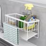 Adhesive Sponge Holder Sink Caddy With Dishcloth Hanger 9