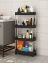 Slim Rolling Storage Cart 34 Tier Movable Gap Organizer Shelf For Kitchen Bathroom  Laundry Room 7
