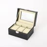 Luxury Faux Leather Watch Storage Box With Glass Display Lid And Lock 6