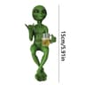 Beer Drinking Alien Statue Funny Resin Desktop Garden Decor 7