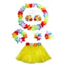 Kids Hawaiian Hula Grass Skirt Costume Set With Flower Lei Accessories 19
