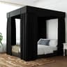 NoirHaven Black Four Corner Bed Canopy Curtains For Queen And King Beds 6