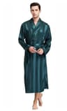 RegalSilk Mens Gold Print Satin Kimono Robe 13