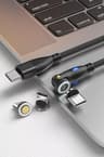 AUFU 100W Magnetic USB Charging Cable  5A Fast Charge TypeC  Micro USB Magnet Cable For IPhone Sams 6