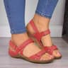Women Orthopedic Wedge Sandals With Ankle Strap Open Toe Comfortable Flats 9