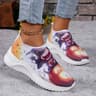 Letters Floral Print Platform Sneakers For Women Fashion Knitting Casual Sports Shoes 9