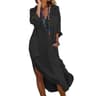 Shirt Dress For Women Linen Cotton Clothing Oversized Pure Long Midi Dress 7