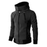 Men Slim Fit Fleece Bomber Jacket With Scarf Collar And Hood 6