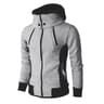 Men Slim Fit Fleece Bomber Jacket With Scarf Collar And Hood 7