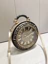 Luxury Designer Clock Shaped PU Leather Shoulder Bag For Women 9