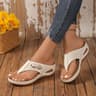 Women Leather Non Slip Soft Platform Sandal Orthopedic Flip Flops Summer Slides 6