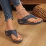 Women Leather Non Slip Soft Platform Sandal Orthopedic Flip Flops Summer Slides 8