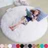 Round Fluffy Soft Area Rug Princess Castle Circle Kids Room Decor Plush Carpet 10