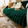 Thick Faux Rabbit Fur Sofa Slipcover Non Slip Plush Couch Cushion Cover 5