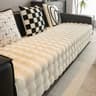 Thick Faux Rabbit Fur Sofa Slipcover Non Slip Plush Couch Cushion Cover 6
