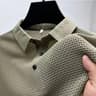 Mens Business Casual Polo Shirt Solid Color Short Sleeve Summer Breathable Comfortable Top 10