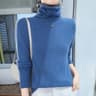 Womens Pure Mink Cashmere Sweater Slim Fit Pullover With Pile Collar Knitted Winter Top 7