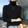 Womens Pure Mink Cashmere Sweater Slim Fit Pullover With Pile Collar Knitted Winter Top 9