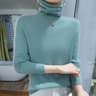 Womens Pure Mink Cashmere Sweater Slim Fit Pullover With Pile Collar Knitted Winter Top 21