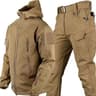 Winter Waterproof Tactical Jacket And Pants Set For Men With Fleece Lining And Outdoor Soft Shell 8