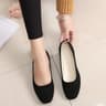 Women Suede Loafers Flat Heel Square Toe Basic Pumps 5