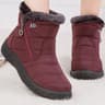 Womens Winter Ankle Boots With Fur Lining Low Heel Waterproof Snow Shoes 9