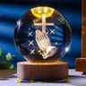 Illuminated Jesus And Virgin Mary Crystal Ball Set With Cross 9