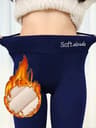 Women Plush Lined Sherpa Leggings High Waist Warm Skinny Pants For Winter Sports And Fitness 11